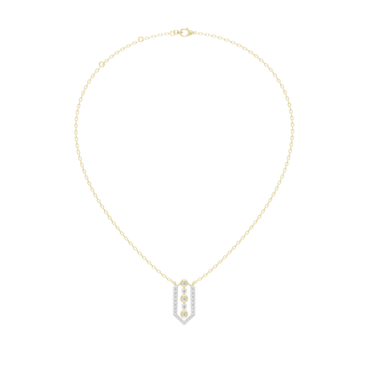 Yellow gold vermeil teardrop lab diamond pendant necklace on chain