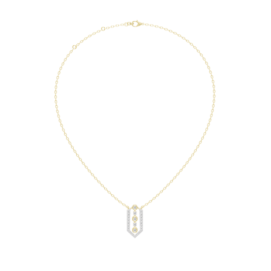 Yellow gold vermeil teardrop lab diamond pendant necklace on chain