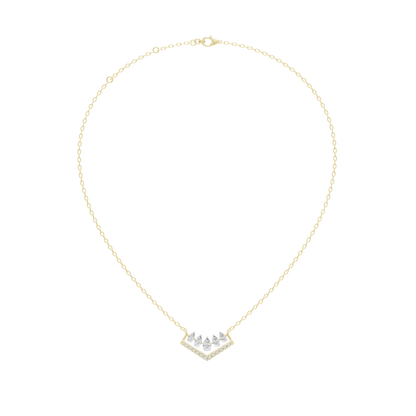 Yellow gold vermeil diamond pendant necklace with heart-shaped cluster