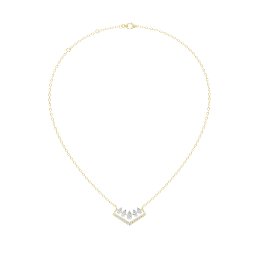 Yellow gold vermeil diamond pendant necklace with heart-shaped cluster