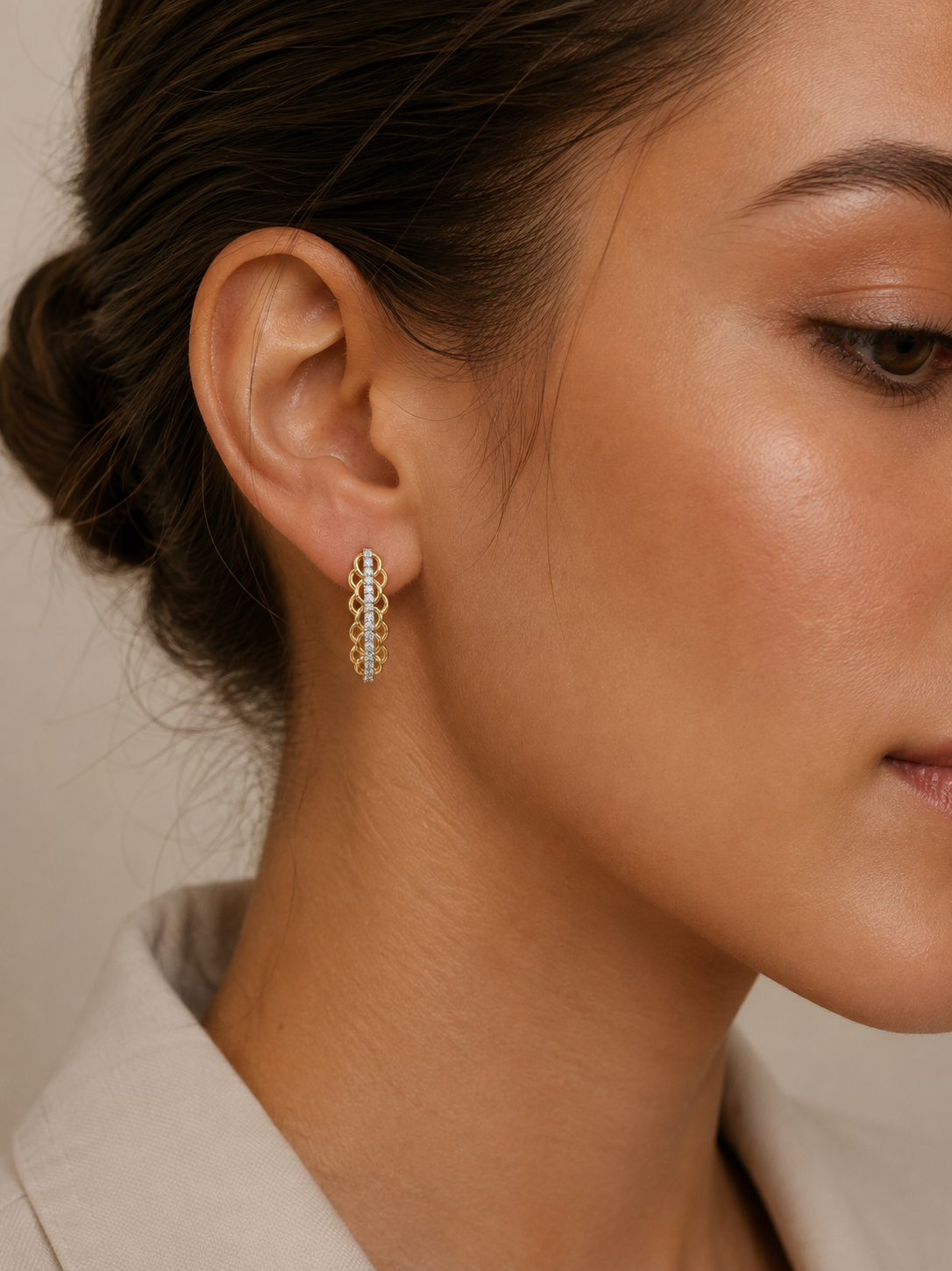 Dove Asymmetric Lab Diamond Earrings