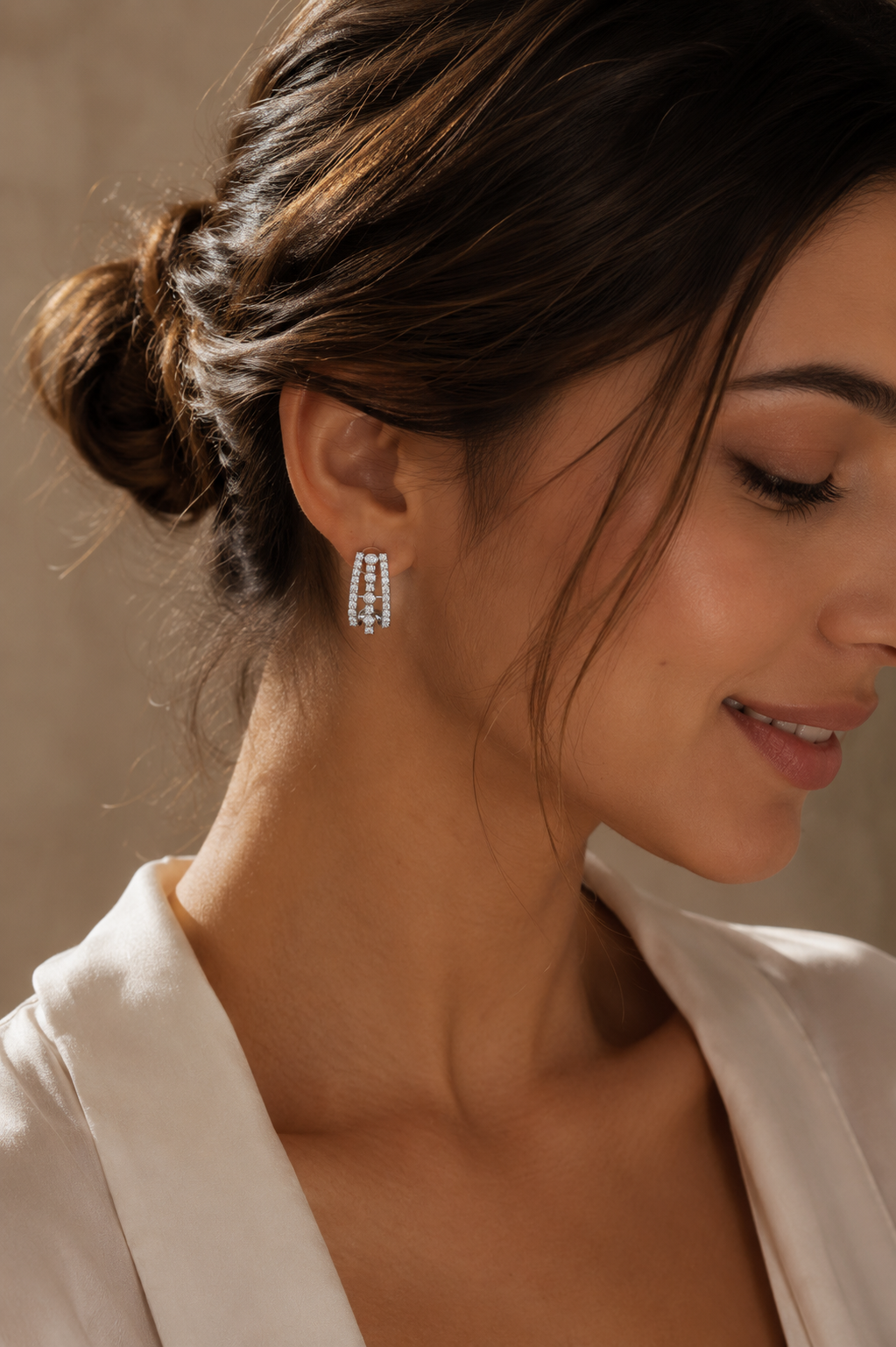 Novi Curved Lab Diamond Earrings