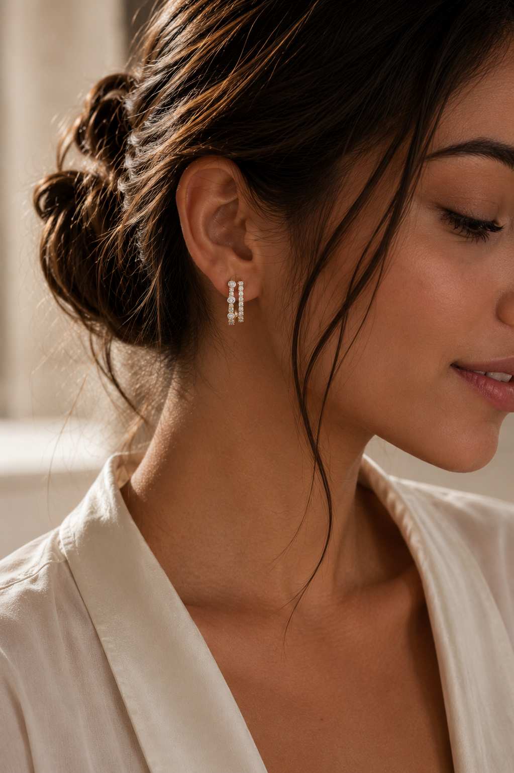 Etta Refined hoops Lab Diamond Earrings