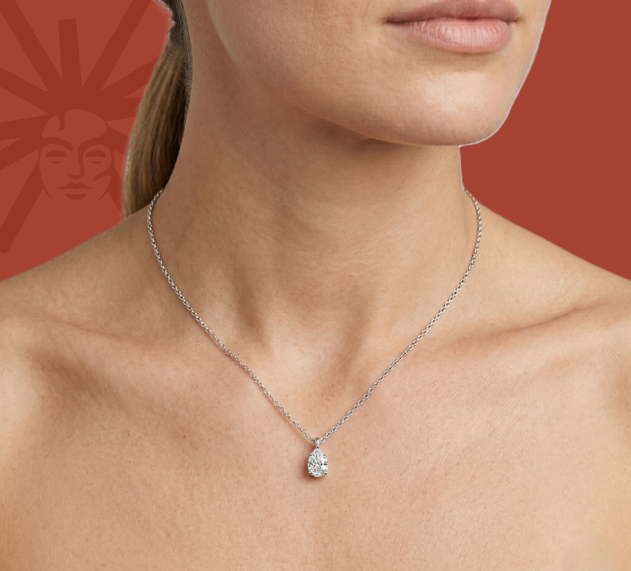 Soft Pear - Lab Diamond Pendant