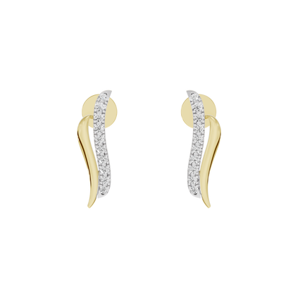 Yellow gold vermeil lab diamond hoop earrings with vertical pavé bar