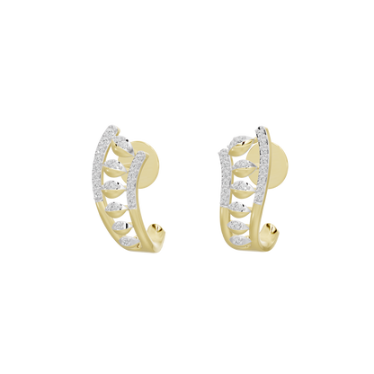 Folio lab diamond hoop earrings in yellow gold vermeil
