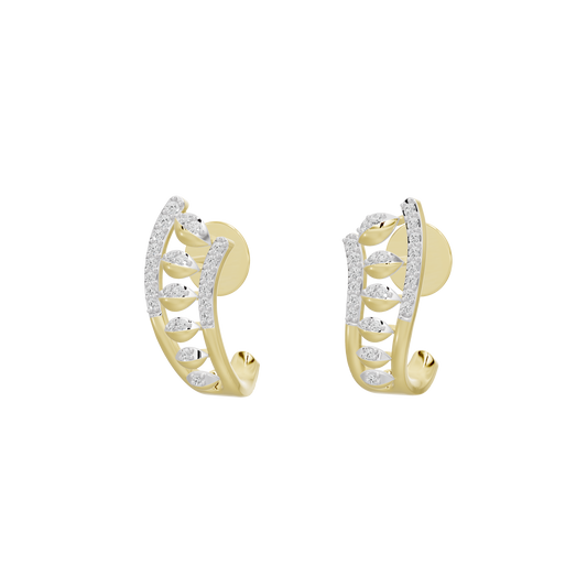 Folio lab diamond hoop earrings in yellow gold vermeil