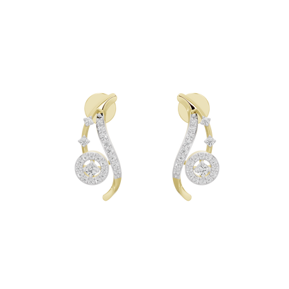 Afterrain lab diamond drop earrings in yellow gold vermeil with round dangle accents