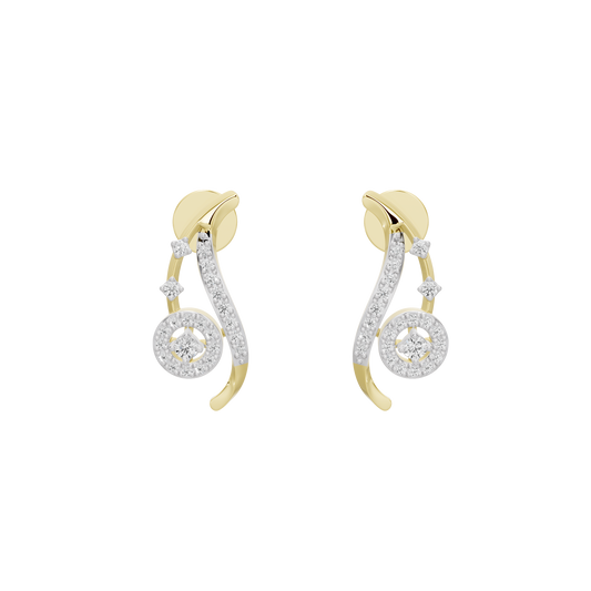 Afterrain lab diamond drop earrings in yellow gold vermeil with round dangle accents
