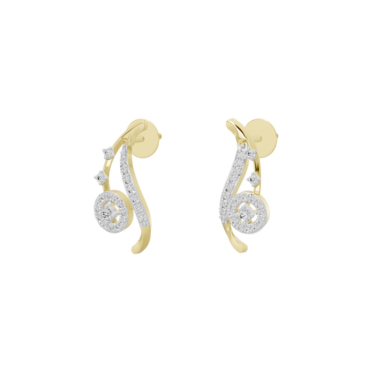 Afterrain Lab diamond dangle earrings in yellow gold vermeil