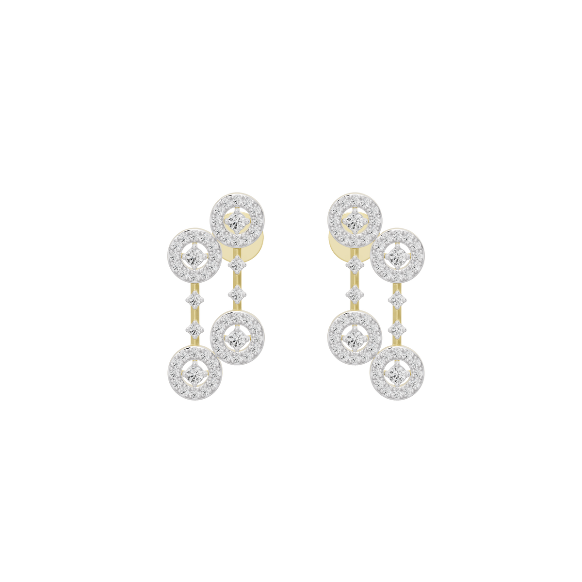 Aerin lab diamond drop earrings in yellow gold vermeil