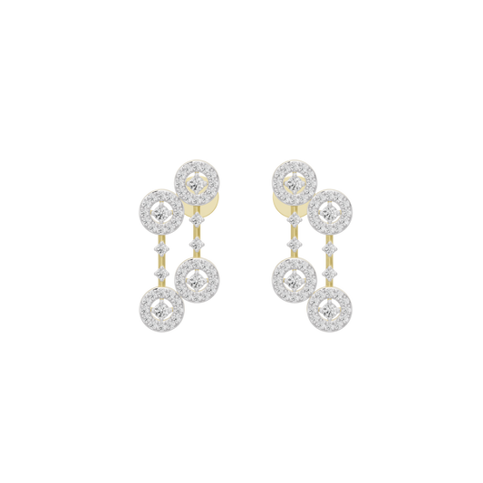 Aerin lab diamond drop earrings in yellow gold vermeil
