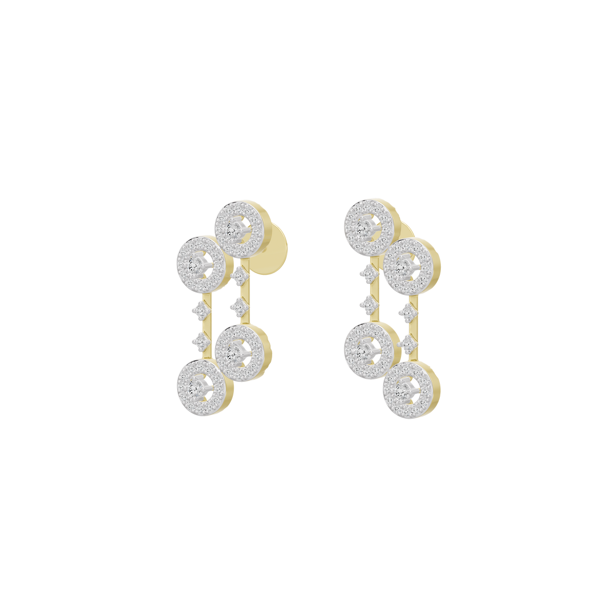 Aerin lab diamond drop earrings in yellow gold vermeil