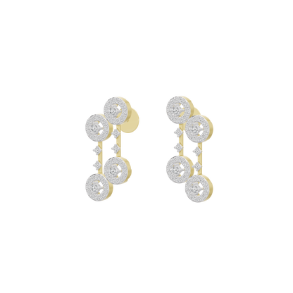 Aerin lab diamond drop earrings in yellow gold vermeil