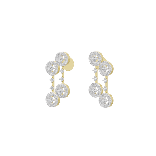 Aerin lab diamond drop earrings in yellow gold vermeil