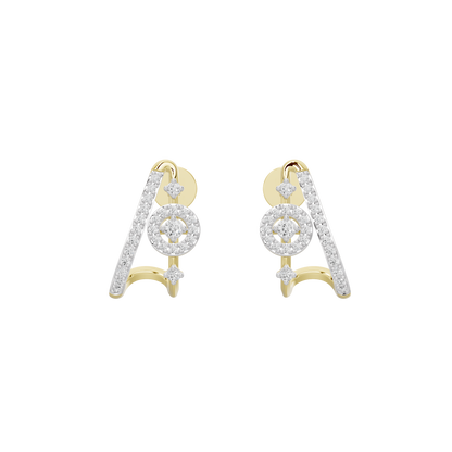 Liora fluid lab diamond earrings in yellow gold vermeil, pair with pavé circle drops