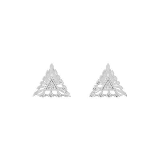 Triangle lab-grown diamond stud earrings with sparkling pave setting