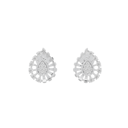 Alora lab diamond earrings in 925 sterling silver, teardrop stud pair