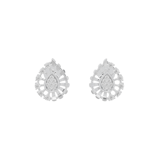Alora lab diamond earrings in 925 sterling silver, teardrop stud pair