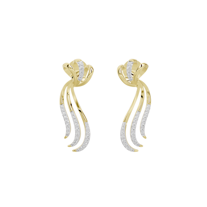 Asha architectural lab diamond drop earrings in yellow gold vermeil
