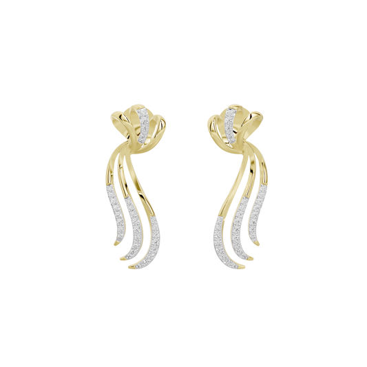 Asha architectural lab diamond drop earrings in yellow gold vermeil