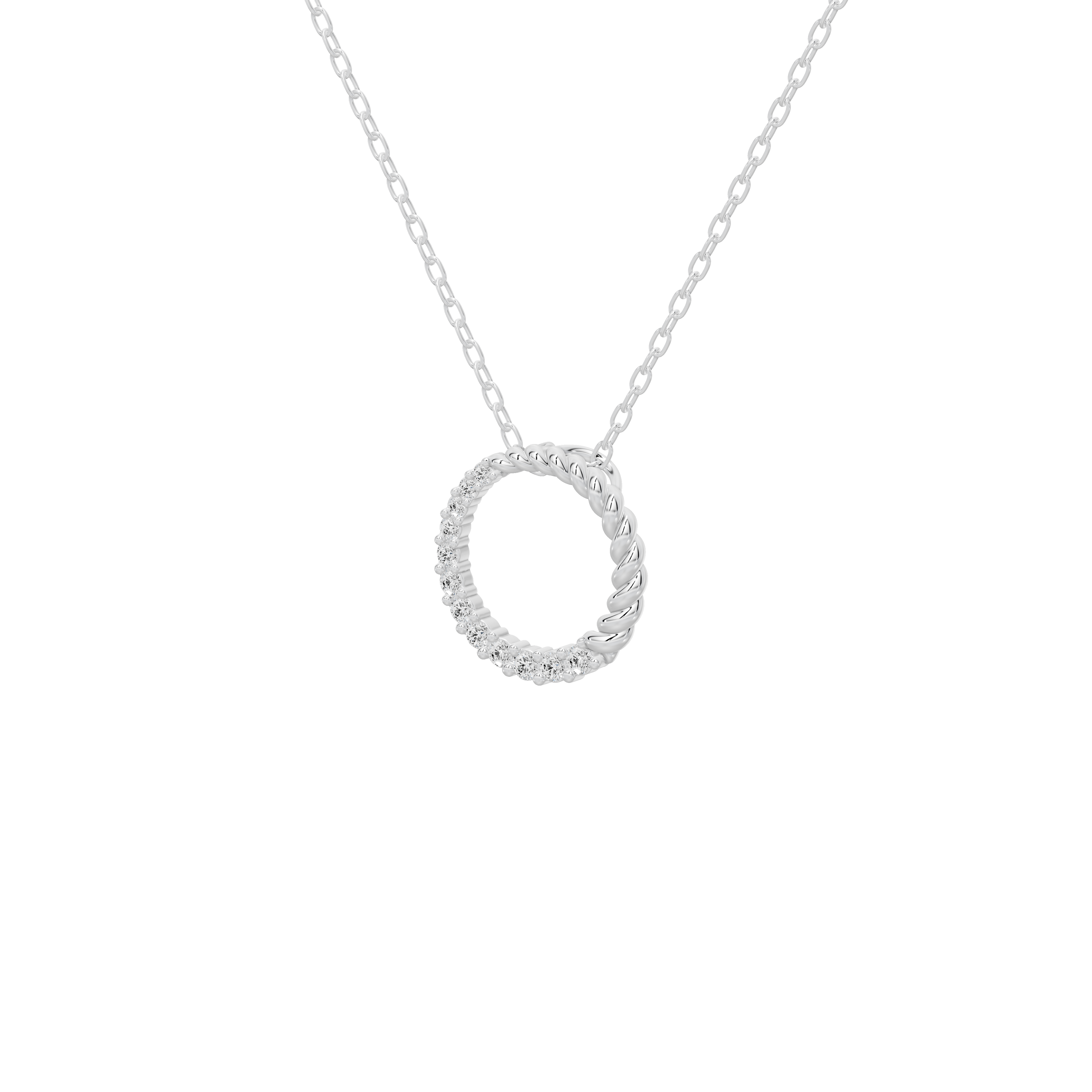 Orbit Circle- Lab Diamond Pendant