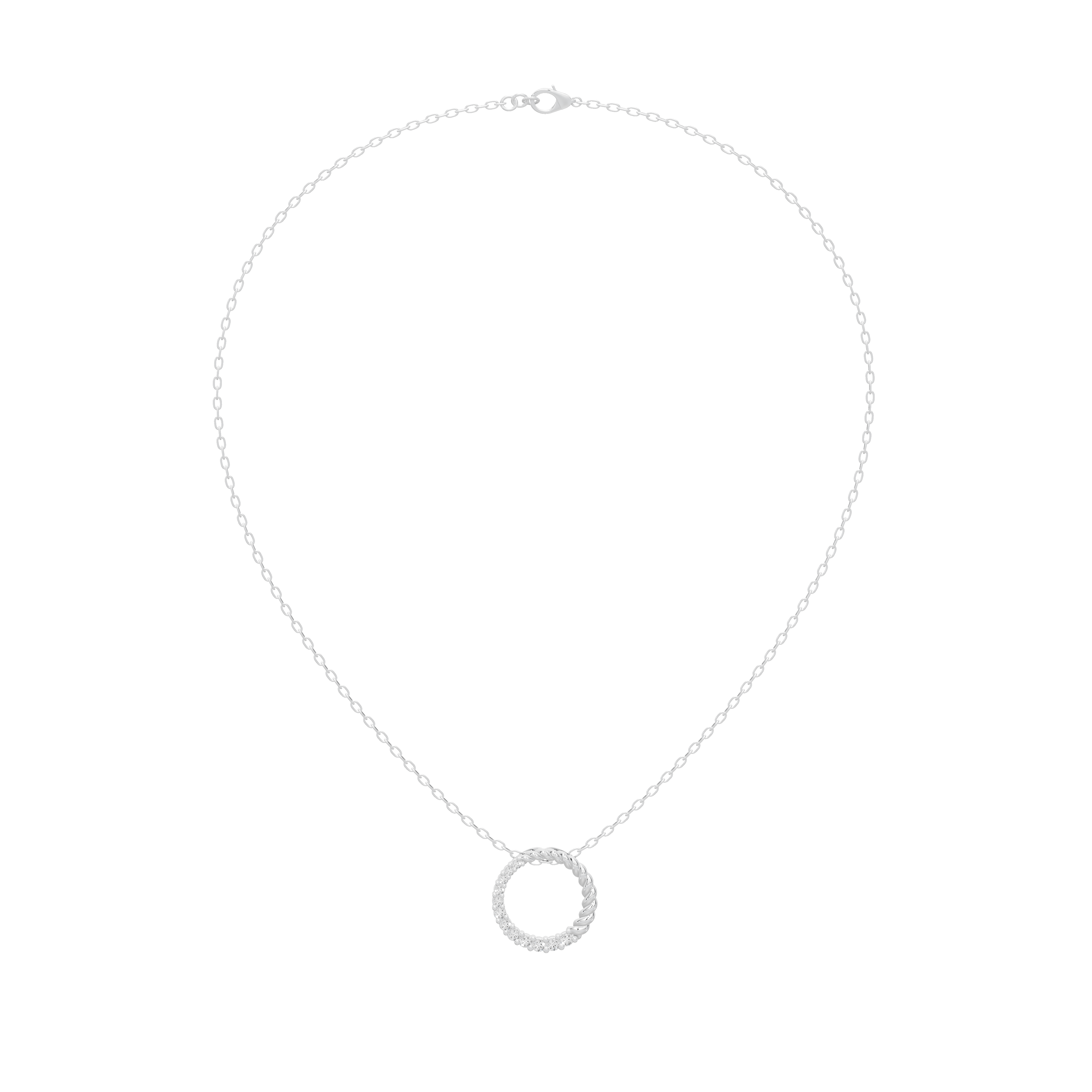 Orbit Circle- Lab Diamond Pendant