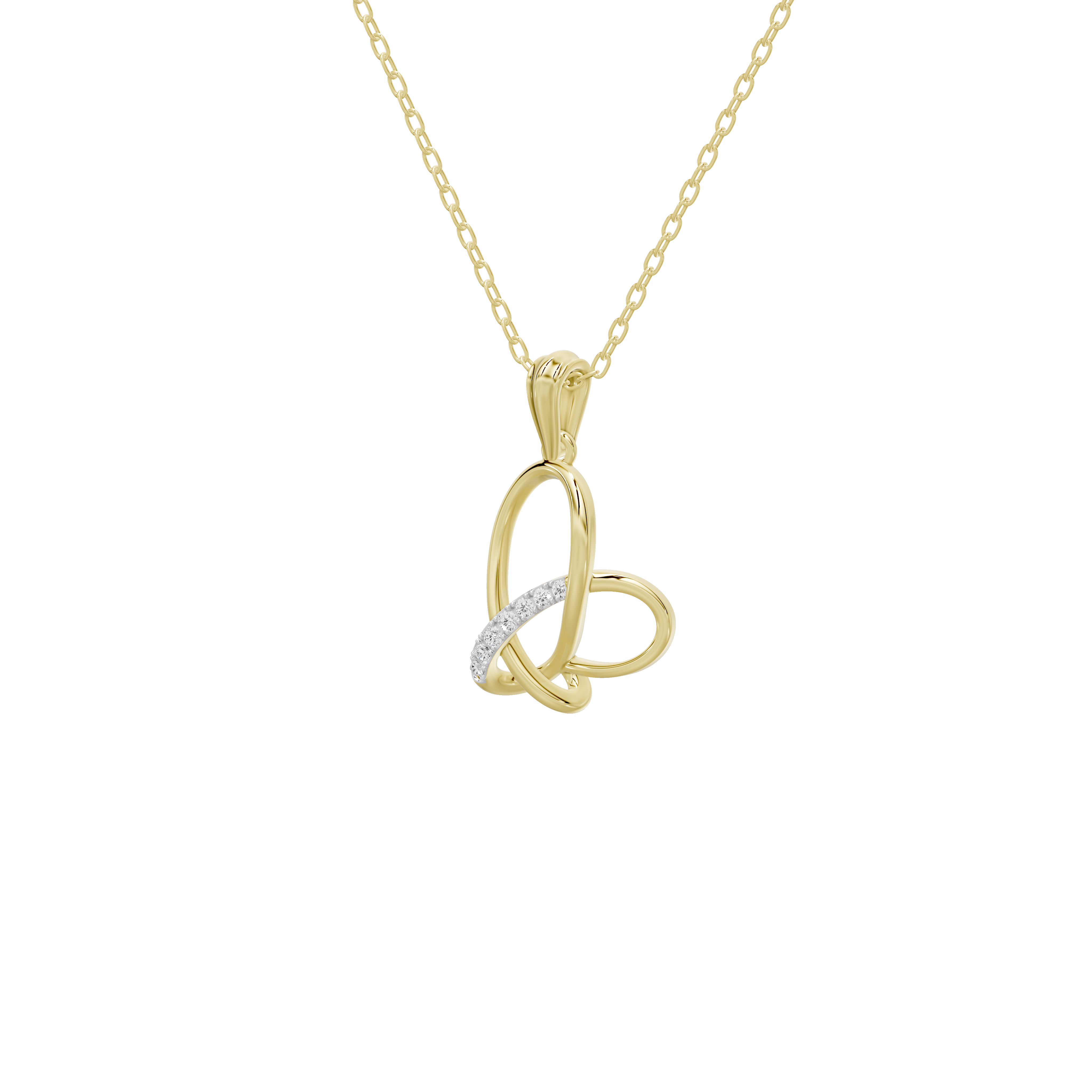 Heart Knot- Lab Diamond Pendant