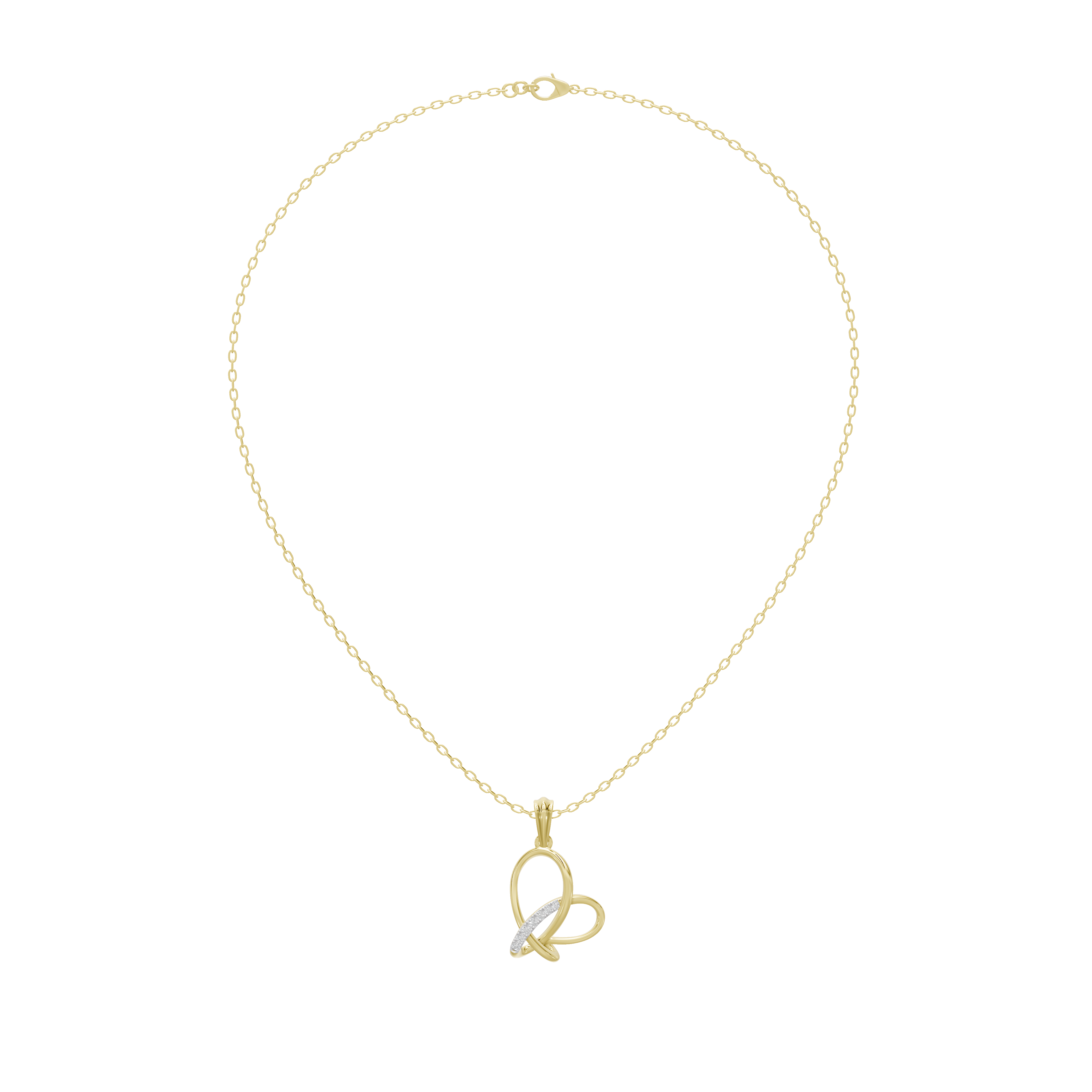 Heart Knot- Lab Diamond Pendant
