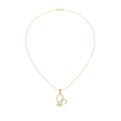 Gold-tone heart-knot pendant with interlocking heart loops on chain