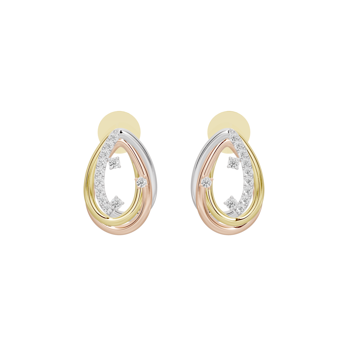 Sterling silver and gold vermeil teardrop hoop earrings with lab diamond accents