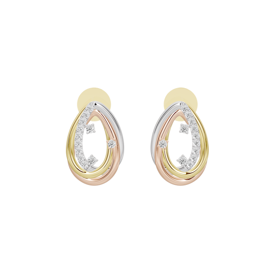 Sterling silver and gold vermeil teardrop hoop earrings with lab diamond accents