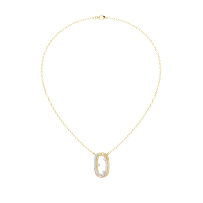Yellow gold vermeil chain necklace with small oval lab diamond pendant