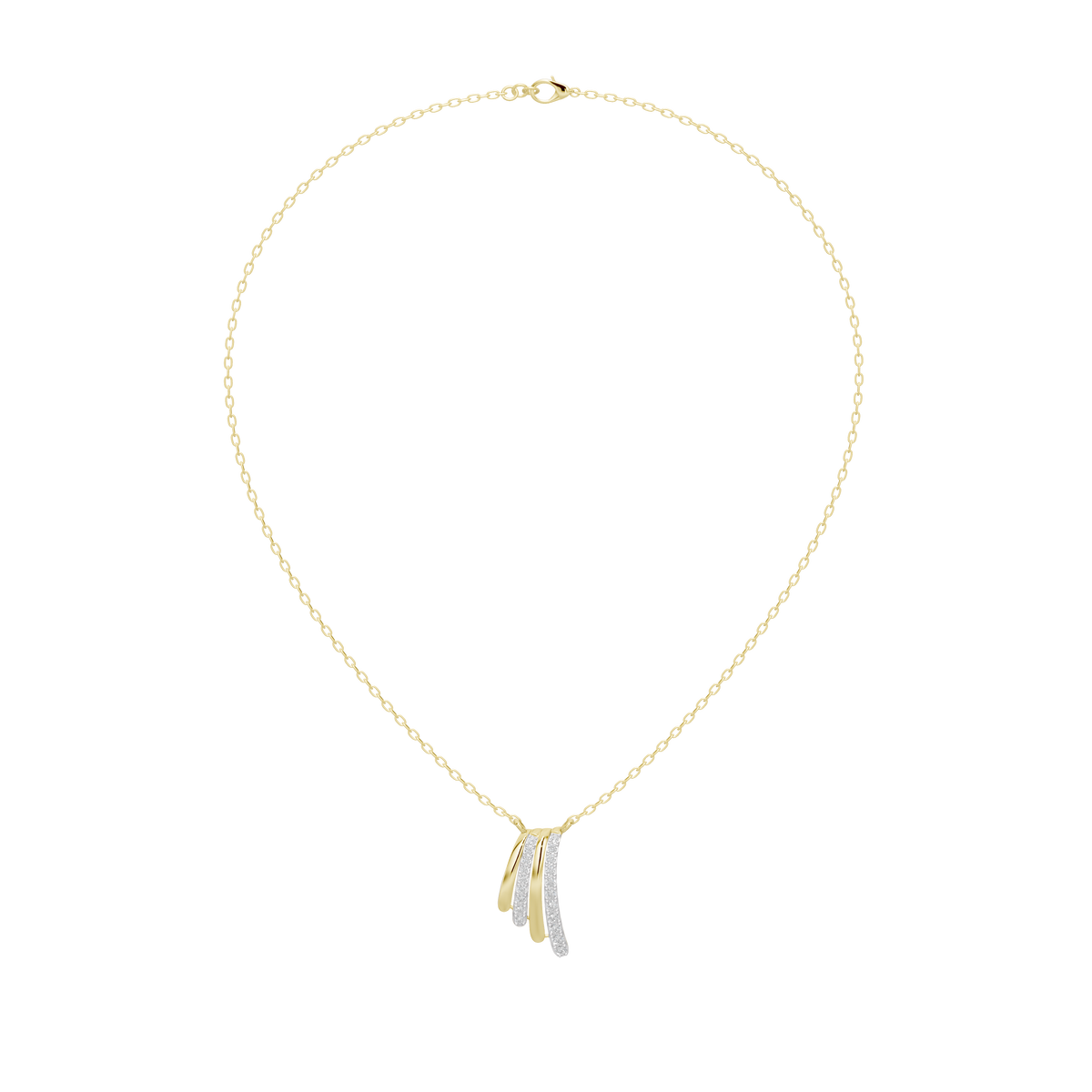 Yellow gold vermeil lab diamond pendant on delicate chain