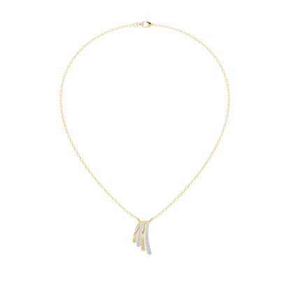 Yellow gold vermeil lab diamond pendant on delicate chain