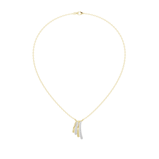 Yellow gold vermeil lab diamond pendant on delicate chain