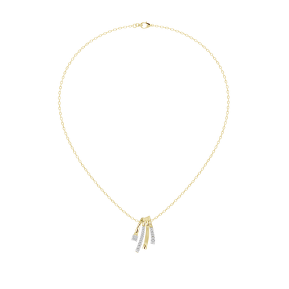 Gold vermeil diamond pendant necklace with small tassel drop