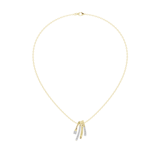 Gold vermeil diamond pendant necklace with small tassel drop