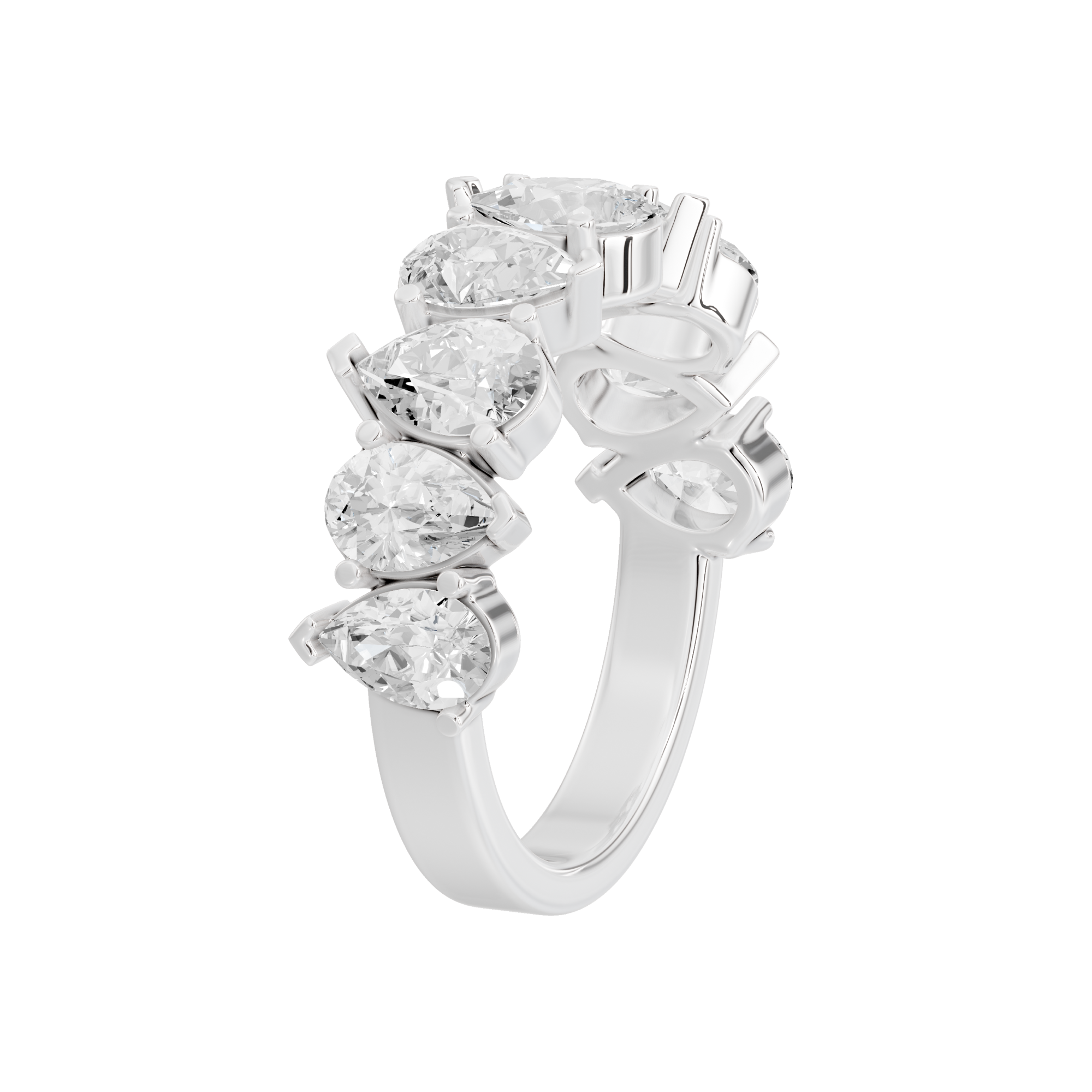 Angle Issues Pear Half Eternity 3.591 Carat Lab Grown Diamond