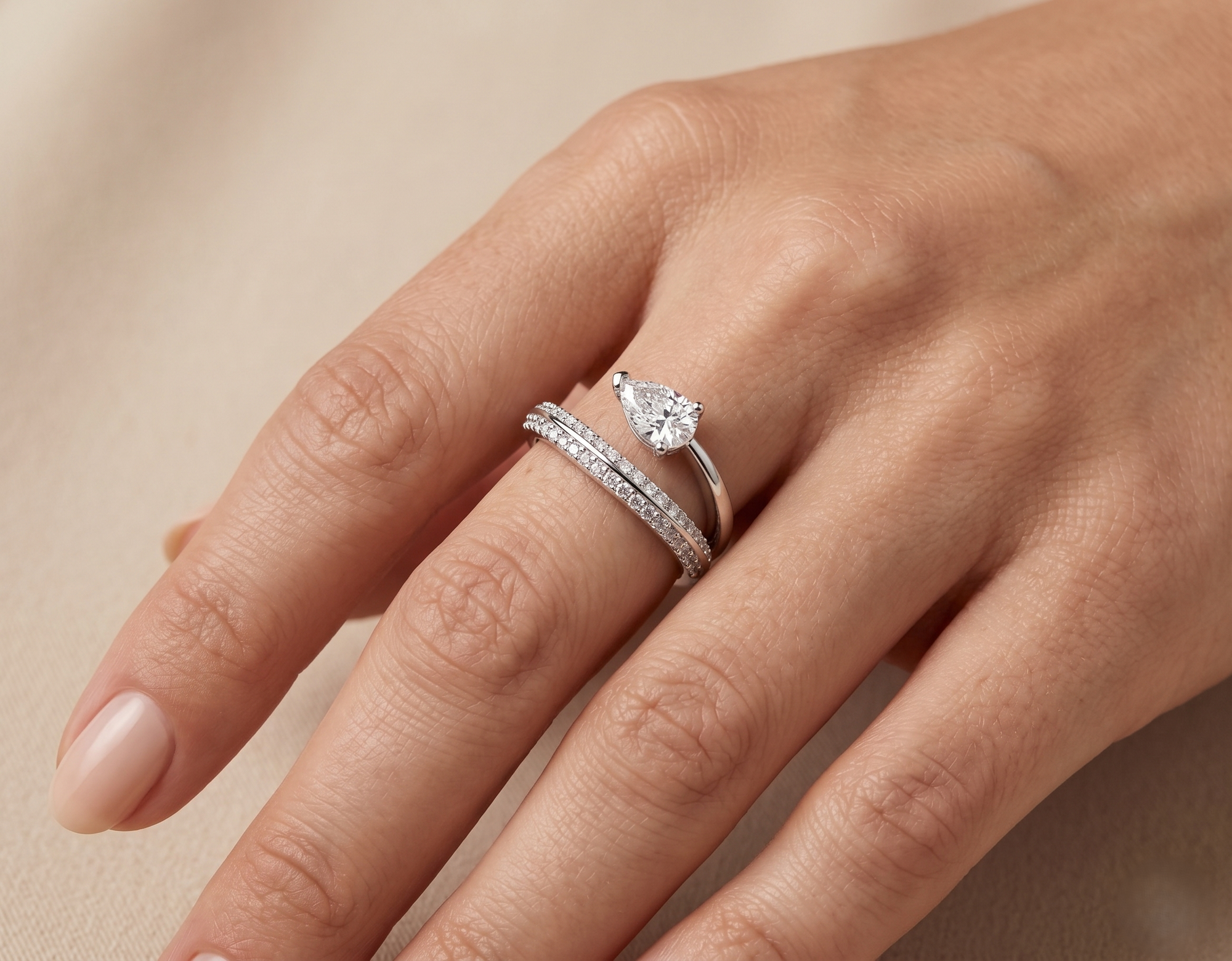 Wrap It Up Pear - Lab Diamond Ring