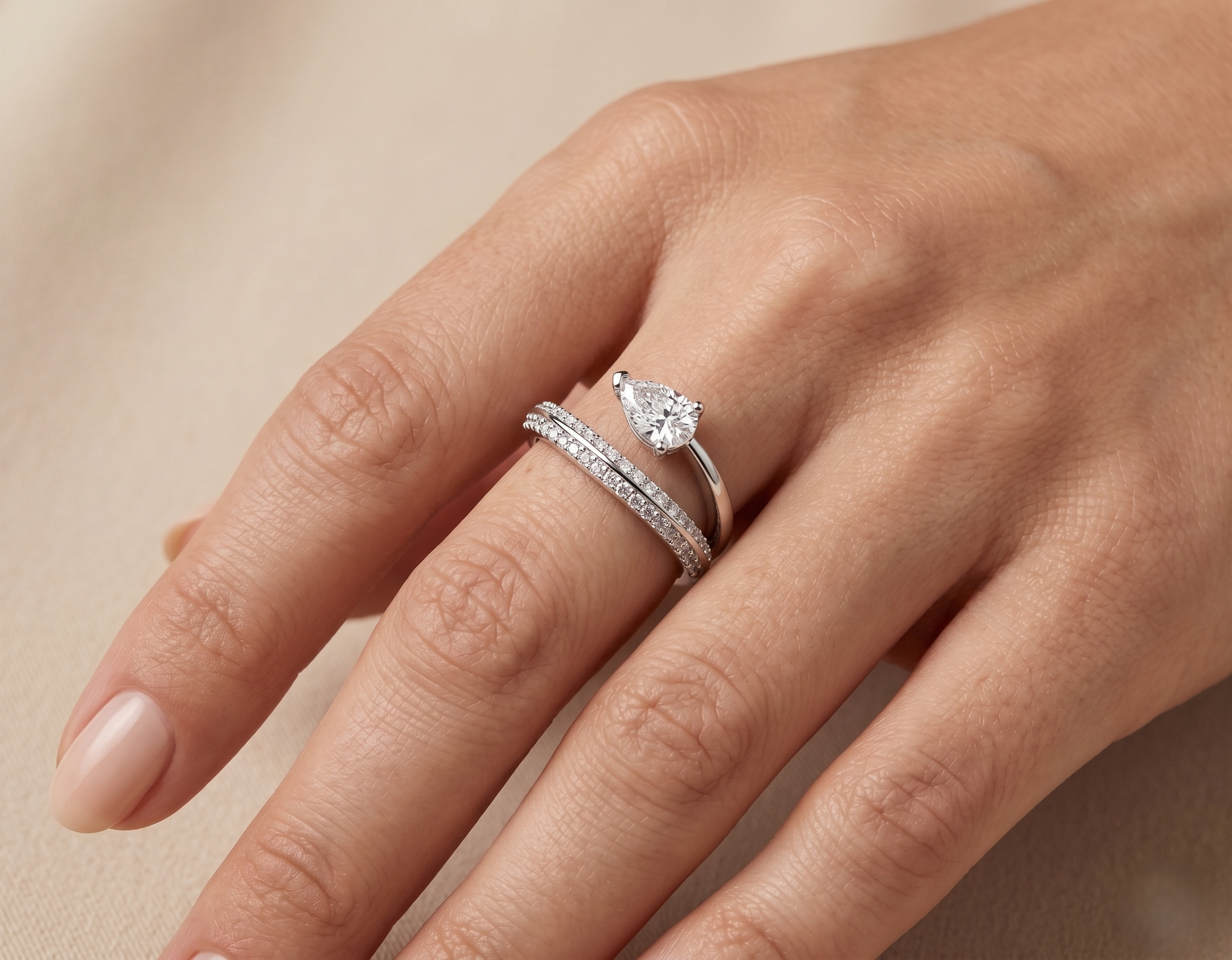 Wrap It Up Pear - Lab Diamond Ring