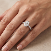 Oval Studded Singula - Lab Diamond Ring