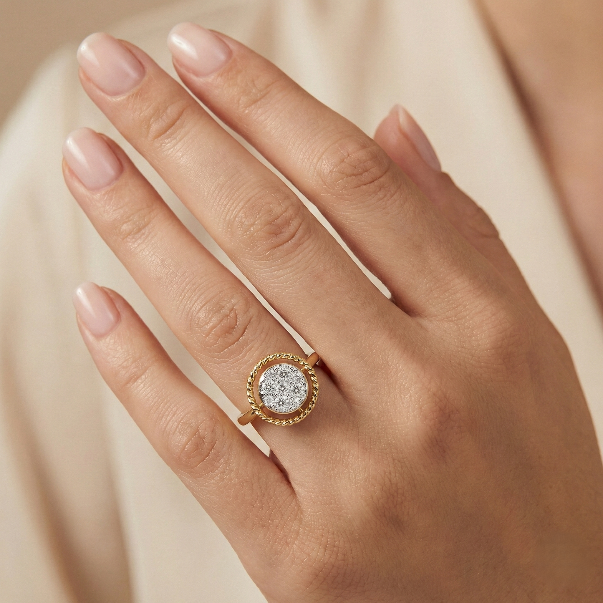 Braided Halo - Lab Diamond Ring