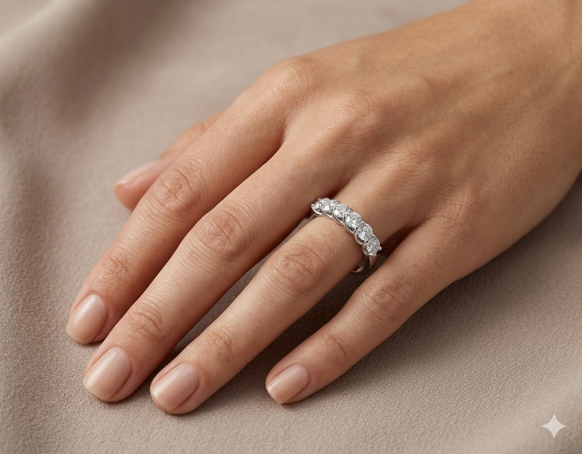 Ice Me Round Diamond Half Eternity Band - Lab Diamond Ring