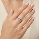 Ruby Parallel Band - Lab Diamond Ring