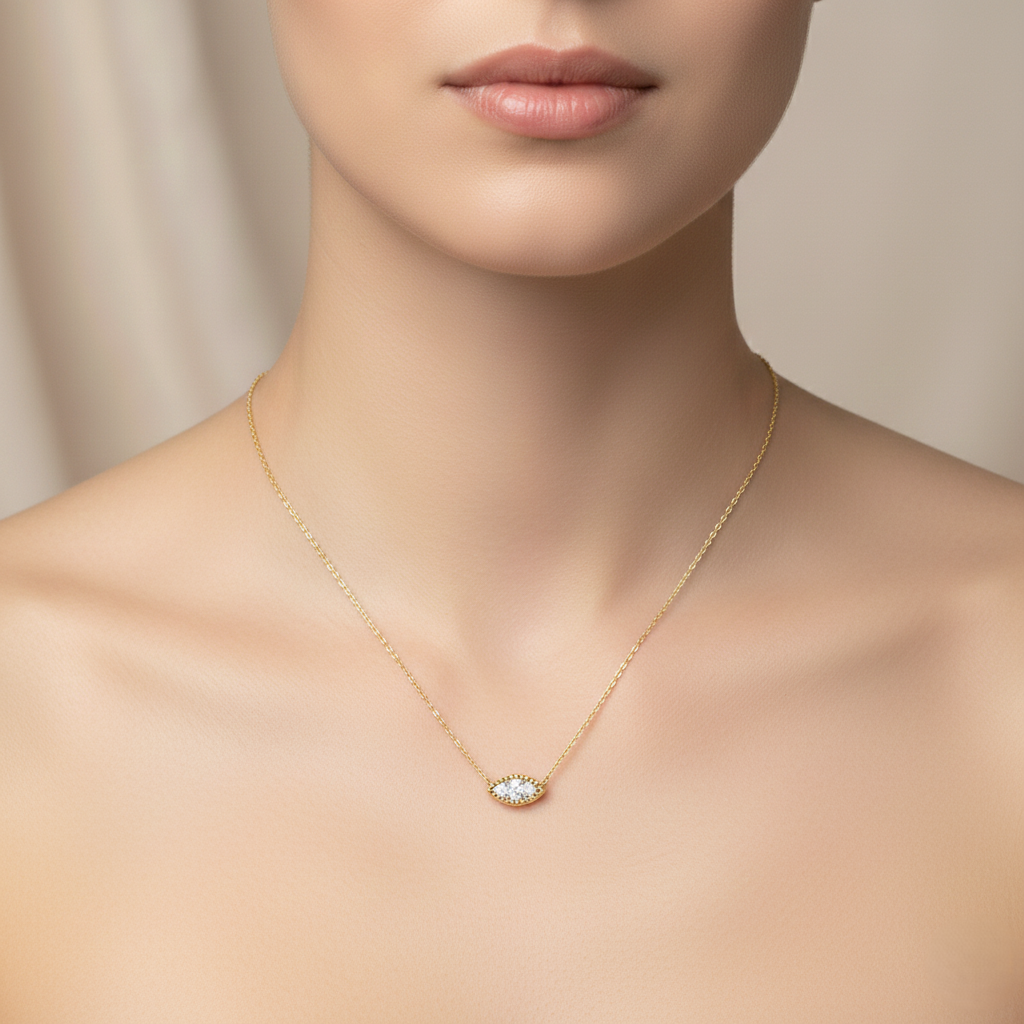 Lattice Marquise Pendant