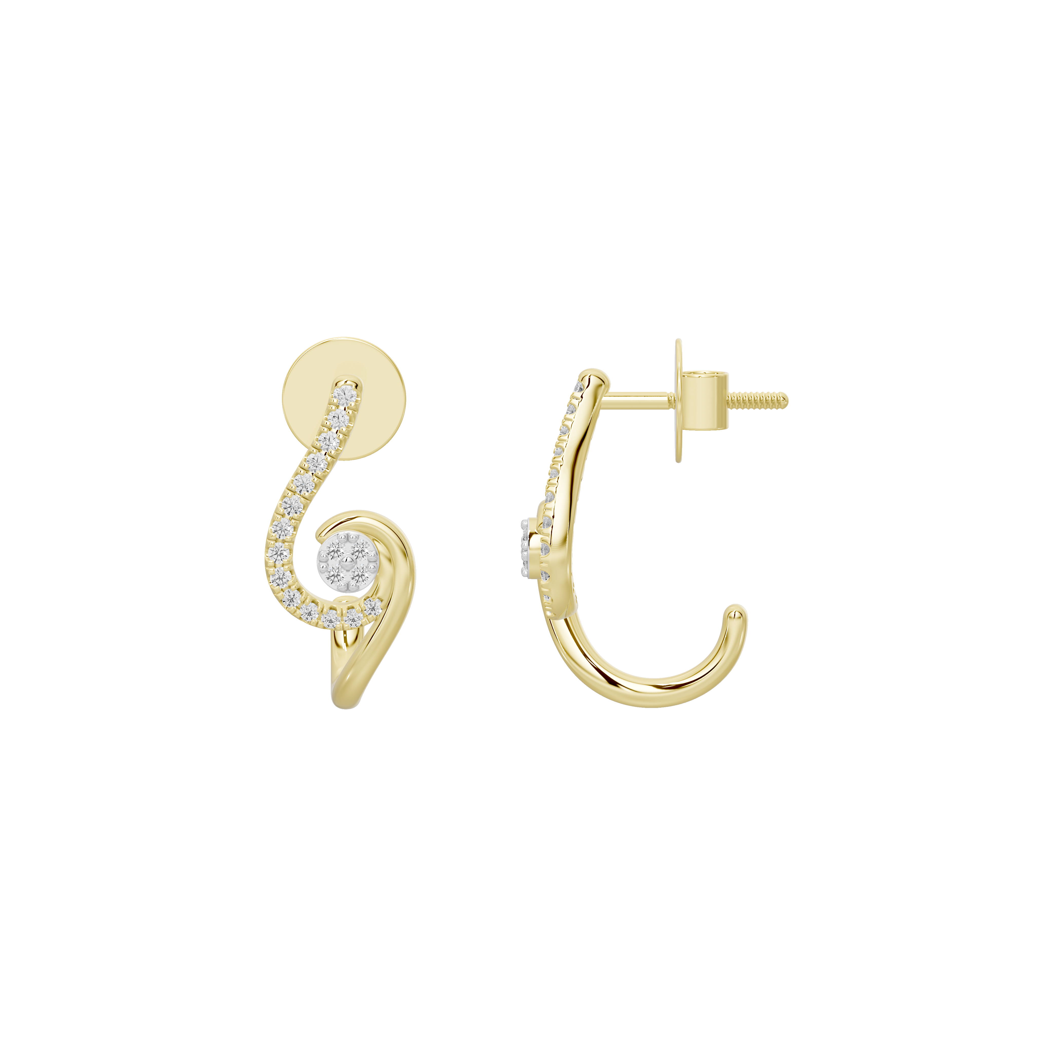 Swirl - Lab Diamond Earrings