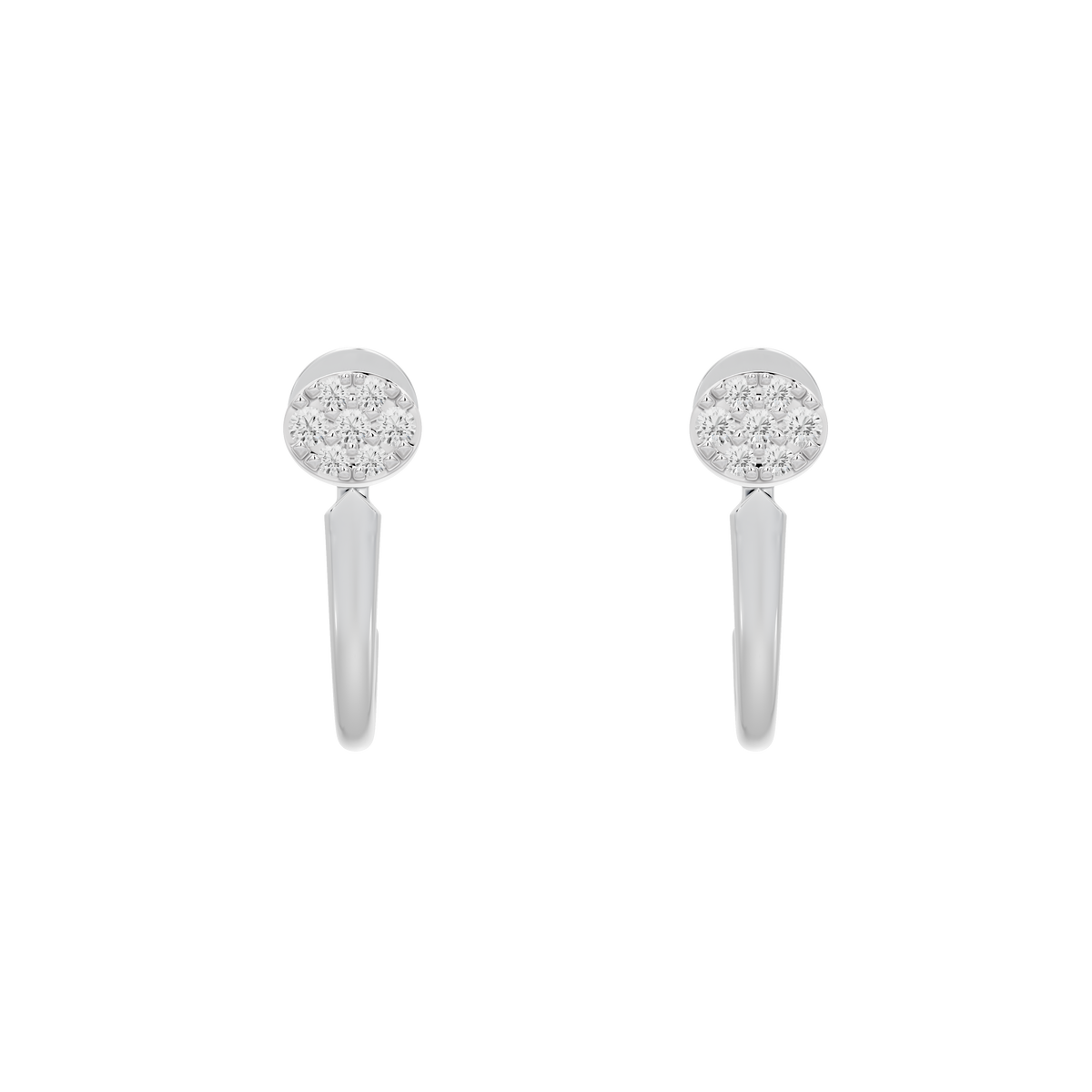925 sterling silver lab diamond earrings, round pavé tops with long drop shafts