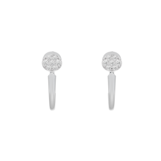 925 sterling silver lab diamond earrings, round pavé tops with long drop shafts