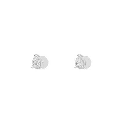 925 sterling silver lab diamond pear stud earrings with halo setting